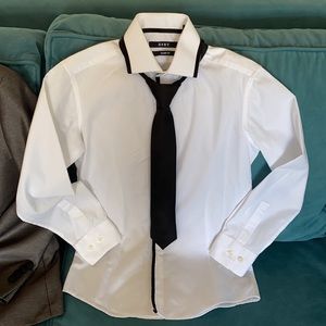Black & White DKNY Skinny Fit Button Up Shirt/Tie